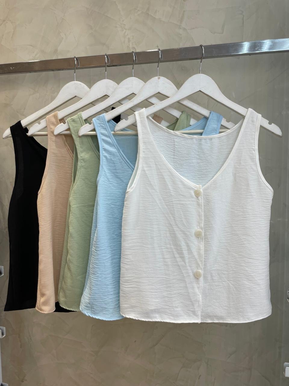 Musculosa botón (crep)