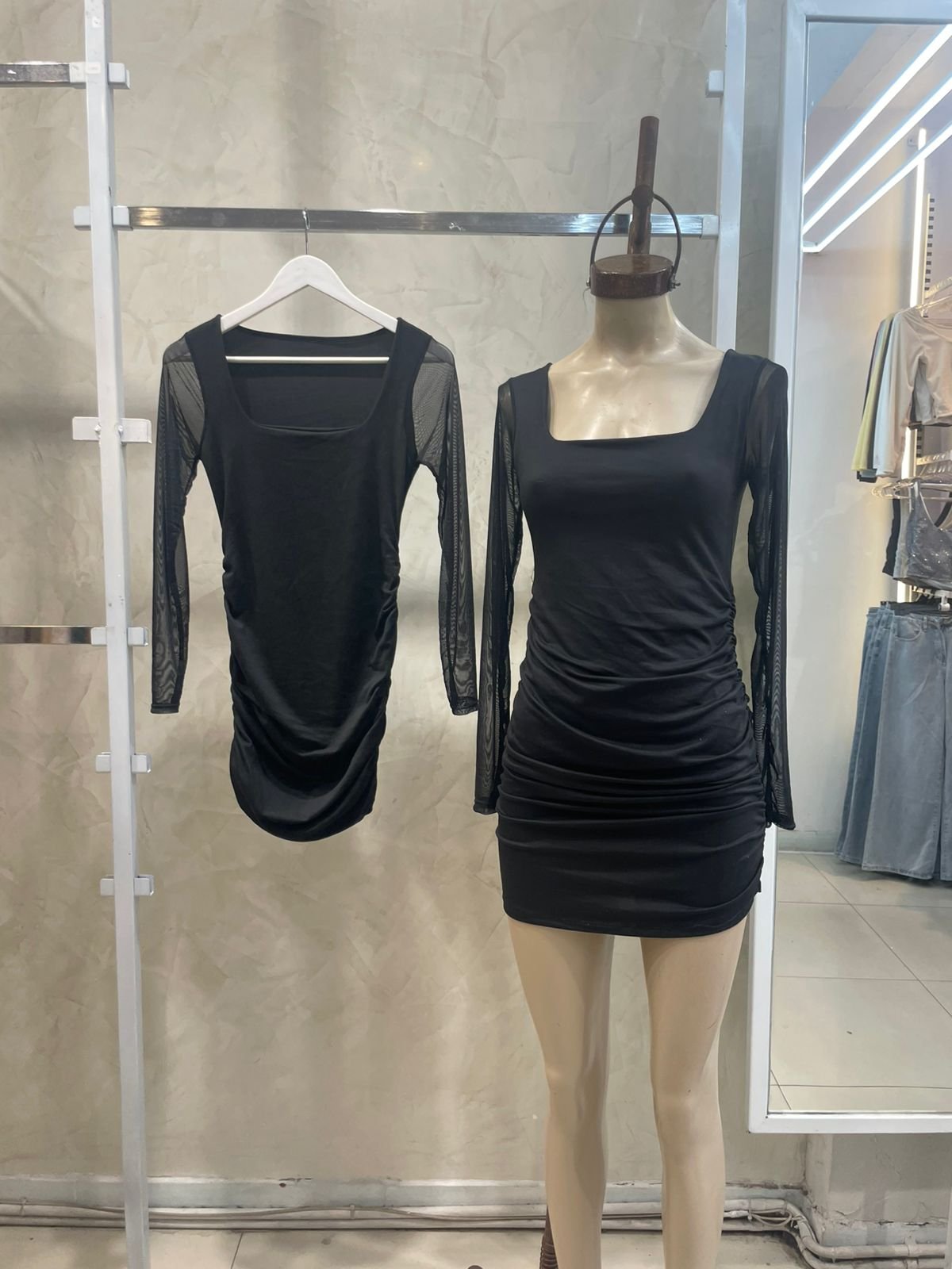 Vestido Frunce (Microfibra+Tull)