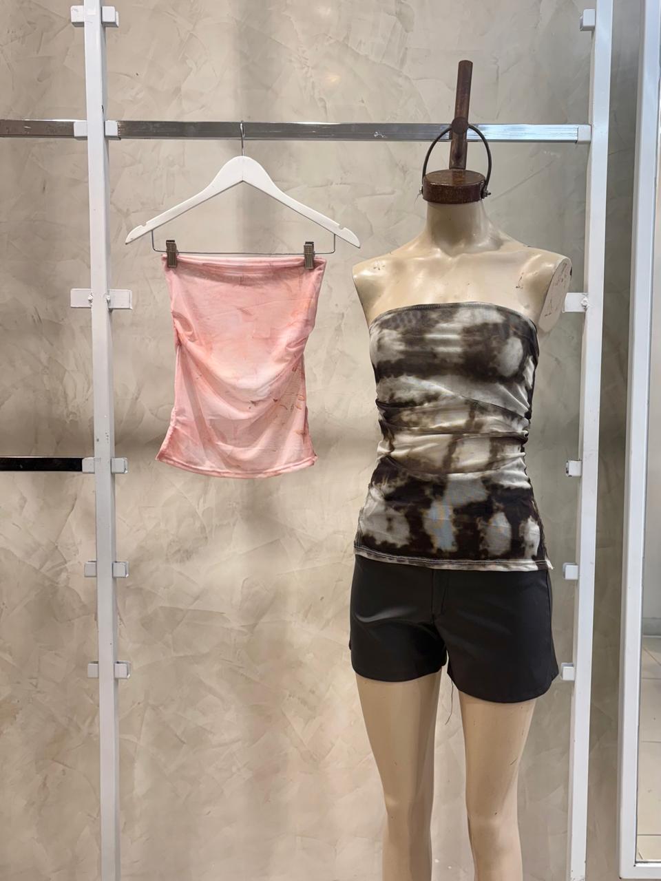 Top Strapless fruncido (Tull Sublimado)