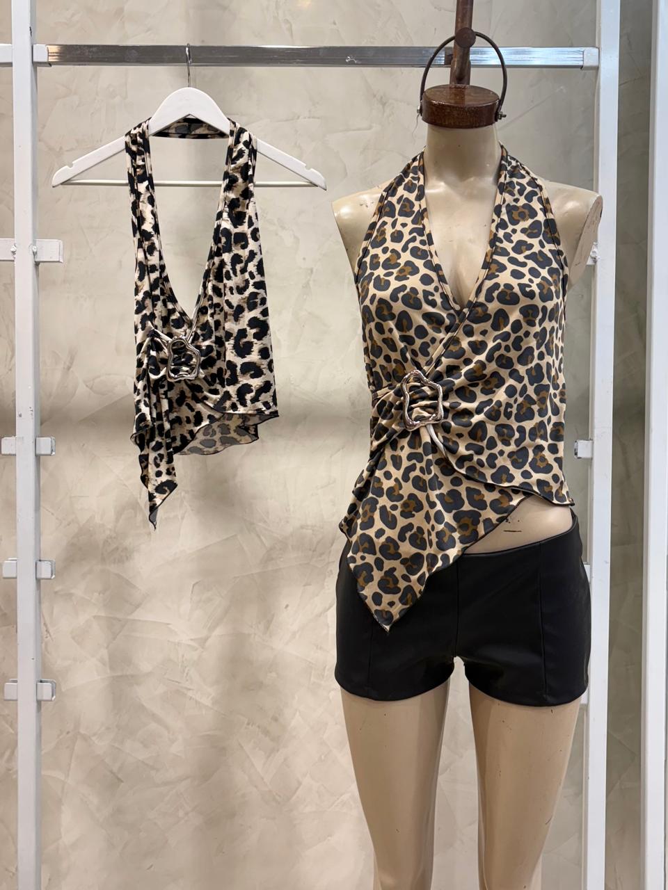 Top cruzado animal print (Microfibra)