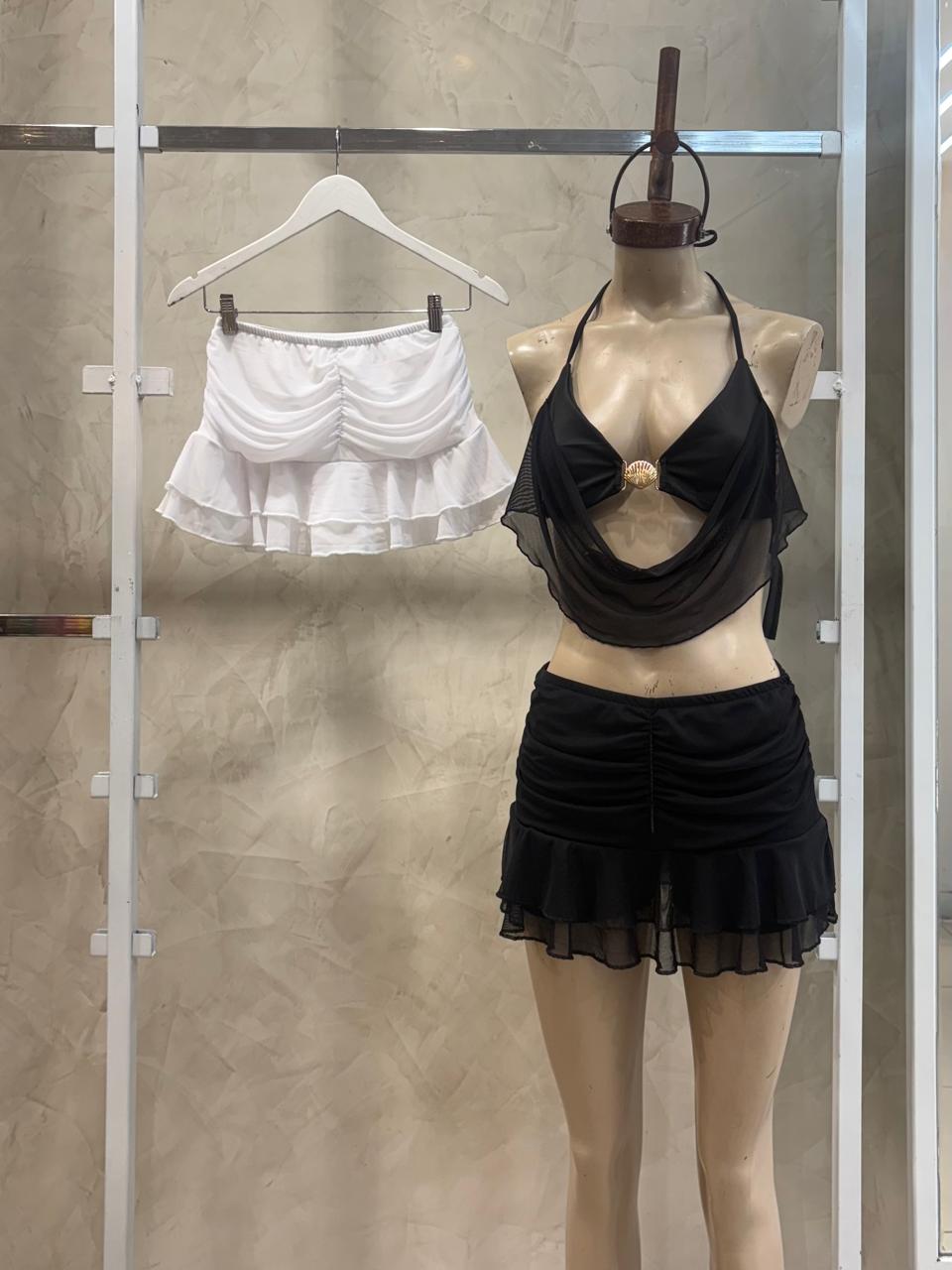 Skort frunce c/short (Tull+ Microfibra)