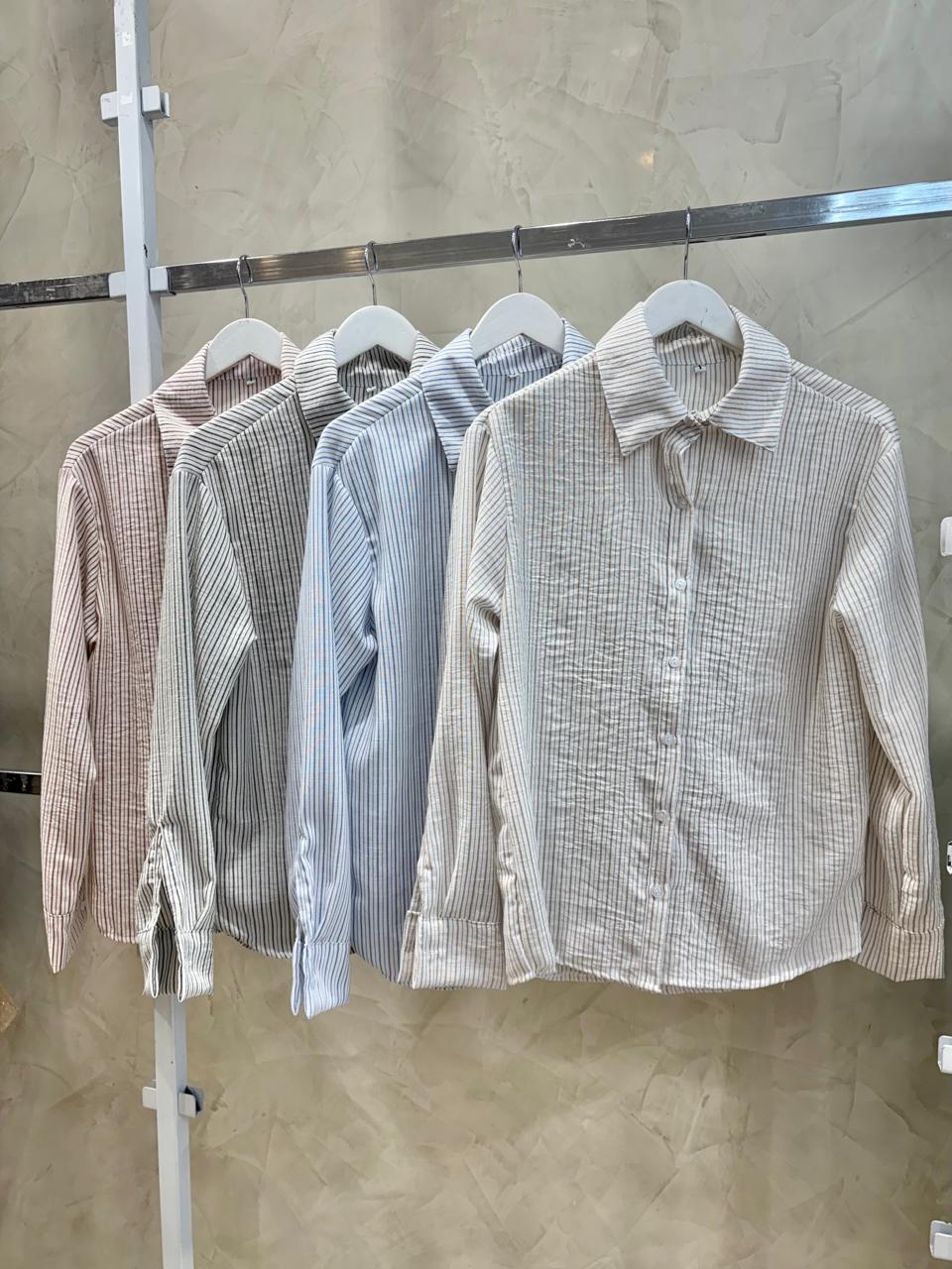 Camisa oversize (Lino rayado)