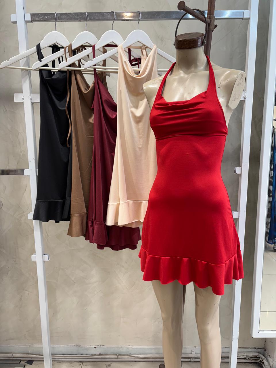 Vestido Tinara buche volados (Microfibra)