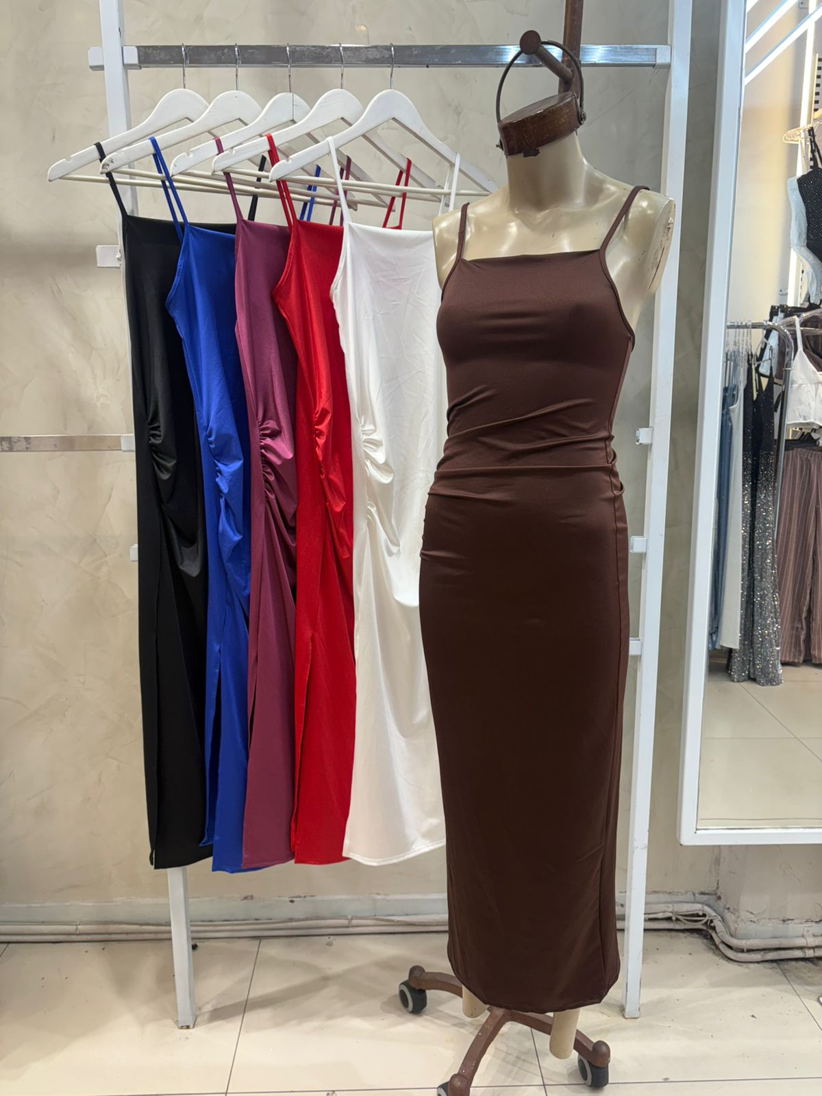 Vestido recto fruncido (Tricot)