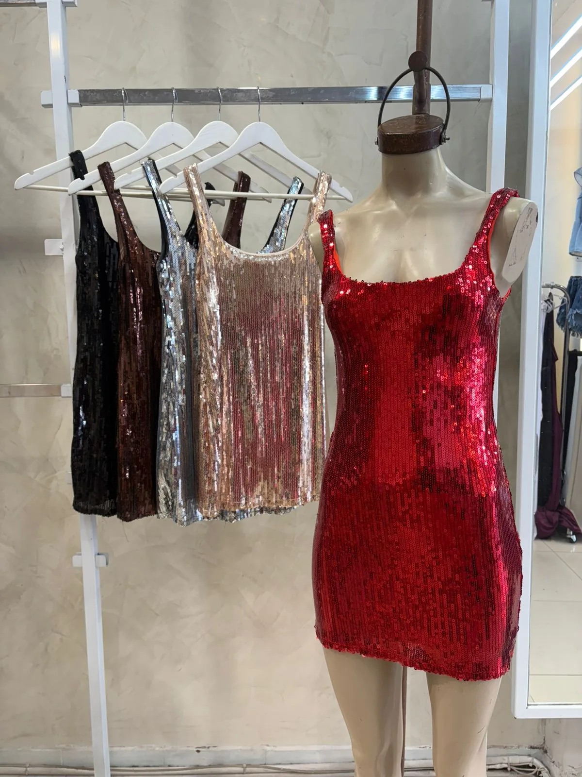 Vestido Escote Cuadrado Zoe (Lentejuela)