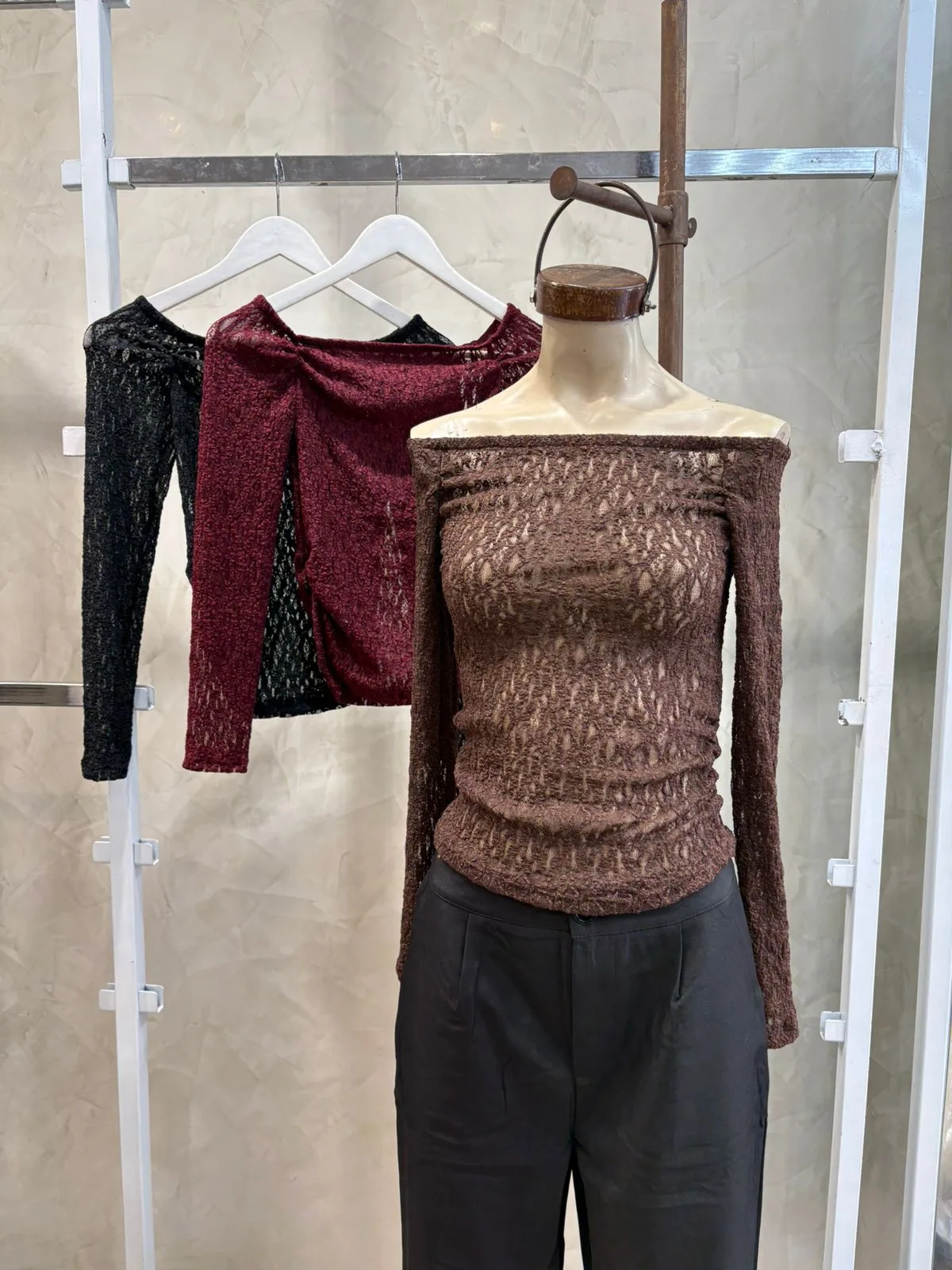 Remera bote frunces (Encaje carmela)