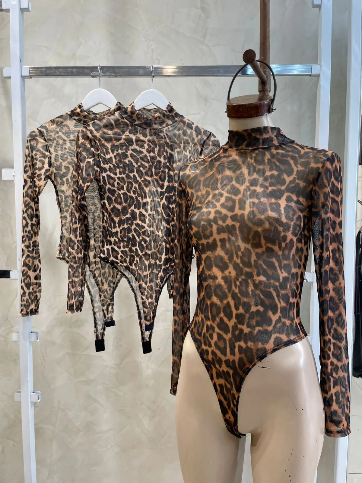 Body polera (tull liso y animal print)