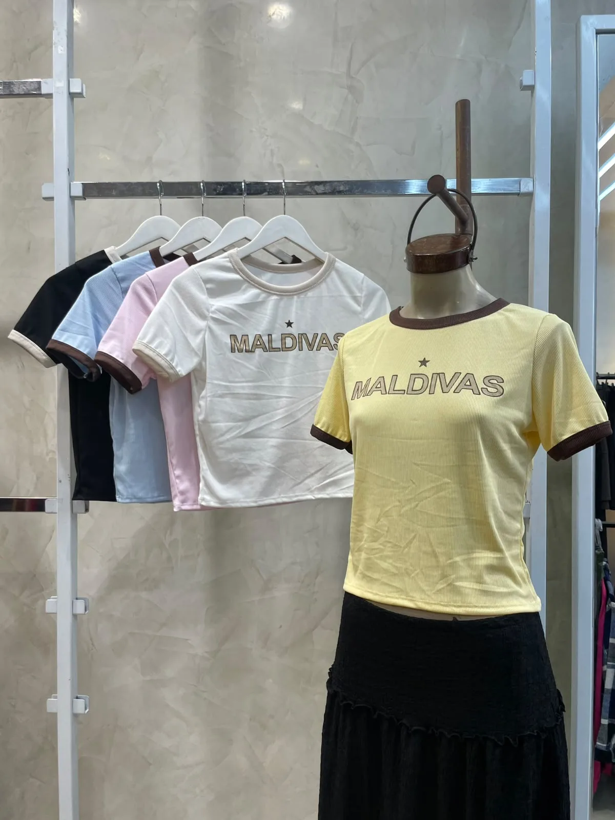 Remera Combinada “MALDIVAS” (morley)