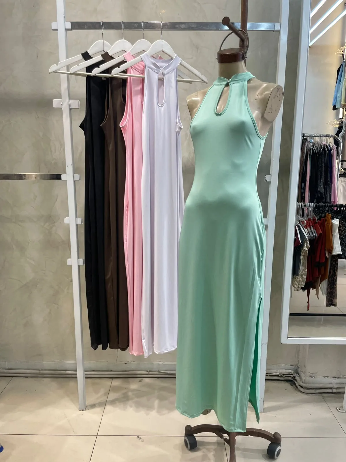 Alternative view of Vestido Largo Gota (microfibra)