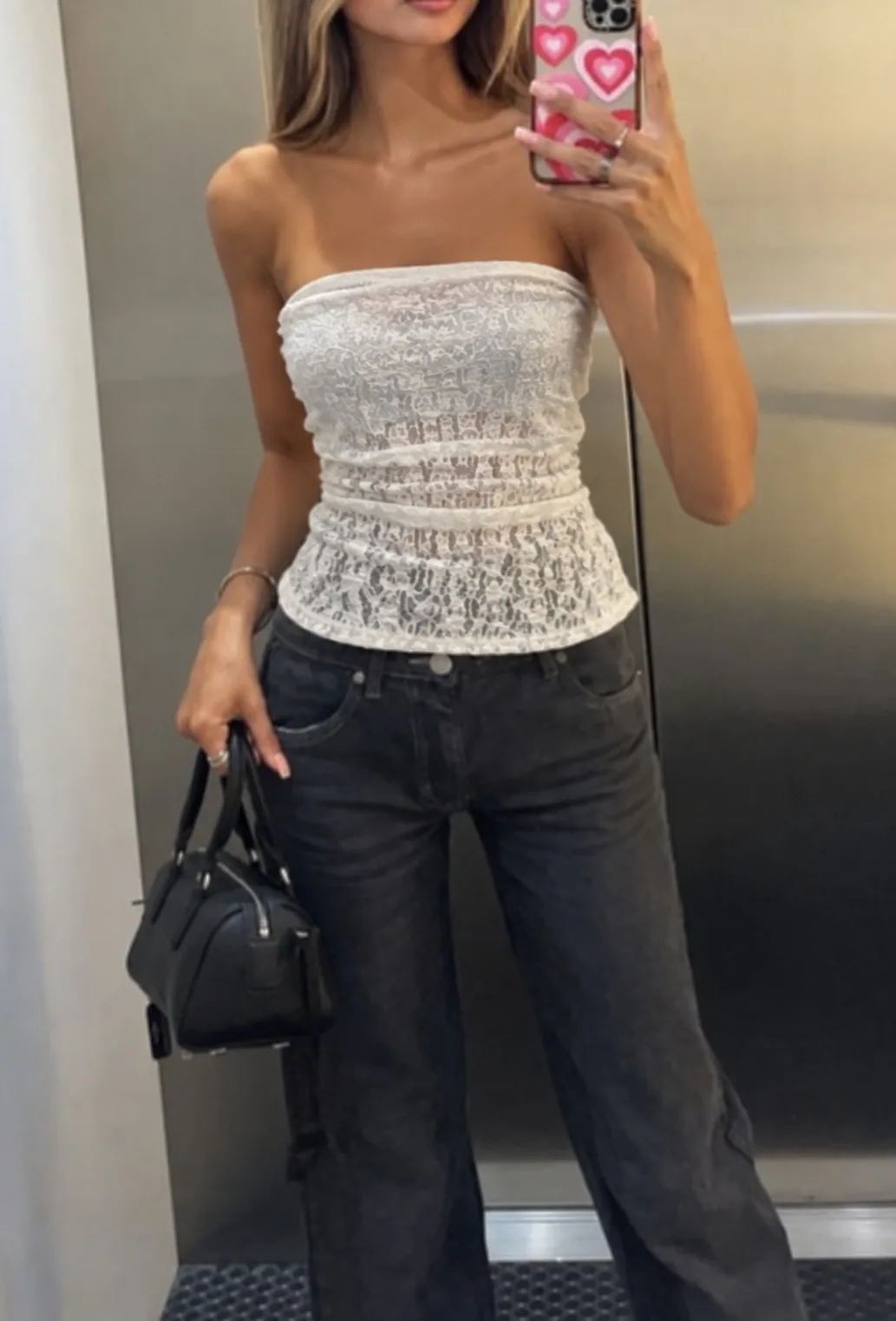 Top Strapless c/ Tajo (encaje)